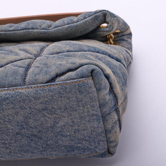 Saint Laurent Medium Puffer Monogramme Denim Chain Bag Denim - Picture 4 of 16